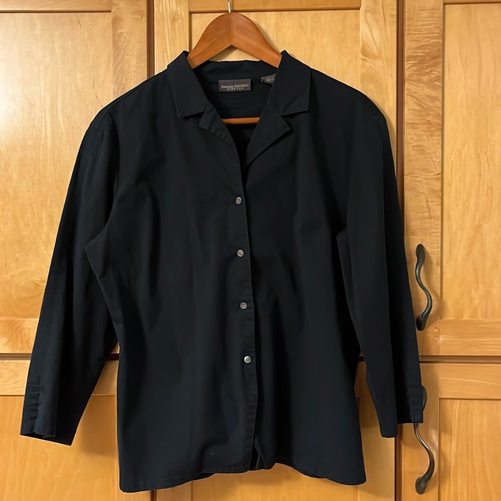 Banana Republic stretch Blouse, size Large, navy